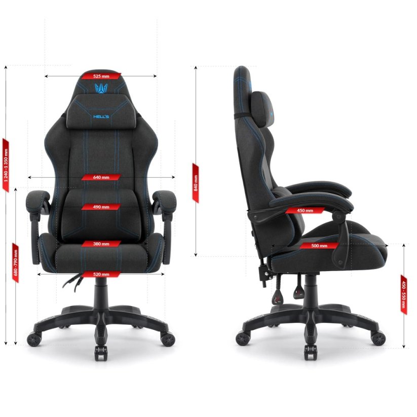 Ergonomické látkové herné kreslo HC-1014