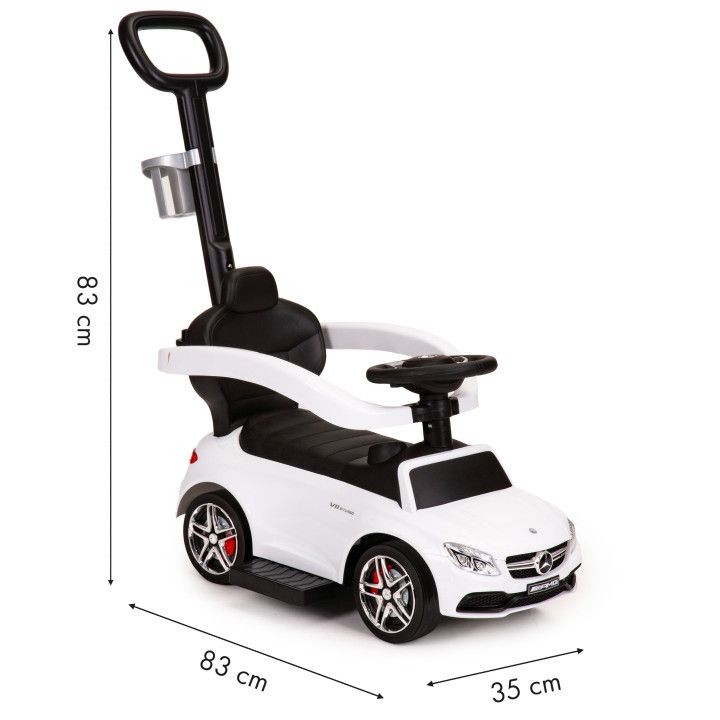 Odrážedlo Mercedes v bílé barvě s rukojetí