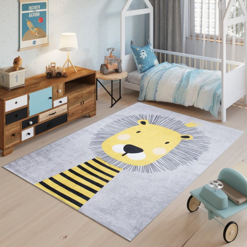 Kinderteppich mit niedlichem Löwenmotiv