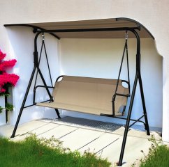 Záhradná hojdačka pre 3 osoby 4006D – béžová