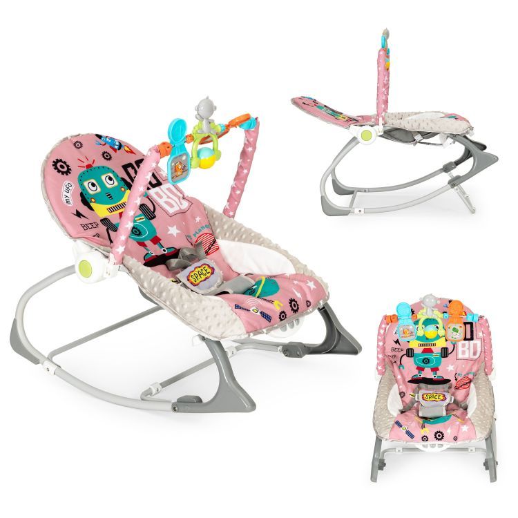 Dječja stolica za ljuljanje ECOTOYS u ružičastoj boji 
