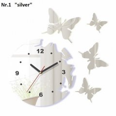Модерен стенен часовник с пеперуди