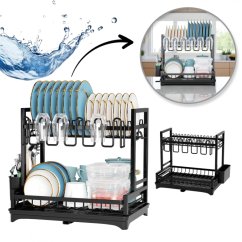 Két szintes edénytálca - fekete