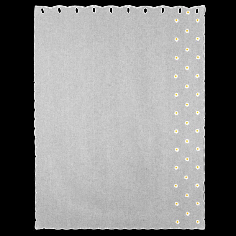 Sada záclon se sedmikráskami 2 ks 140 x 180 cm