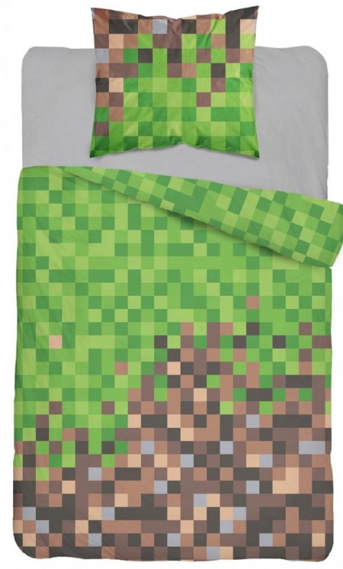 Bavlnené detské posteľné obliečky minecraft zelenej farby