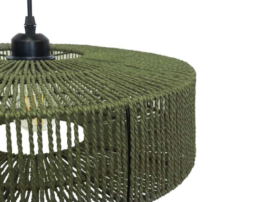 Závesné svietidlo z juty a kovu 60W