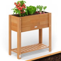 Magasított kerti ágyás akácfából tárolóhellyel 68 × 30 × 75 cm