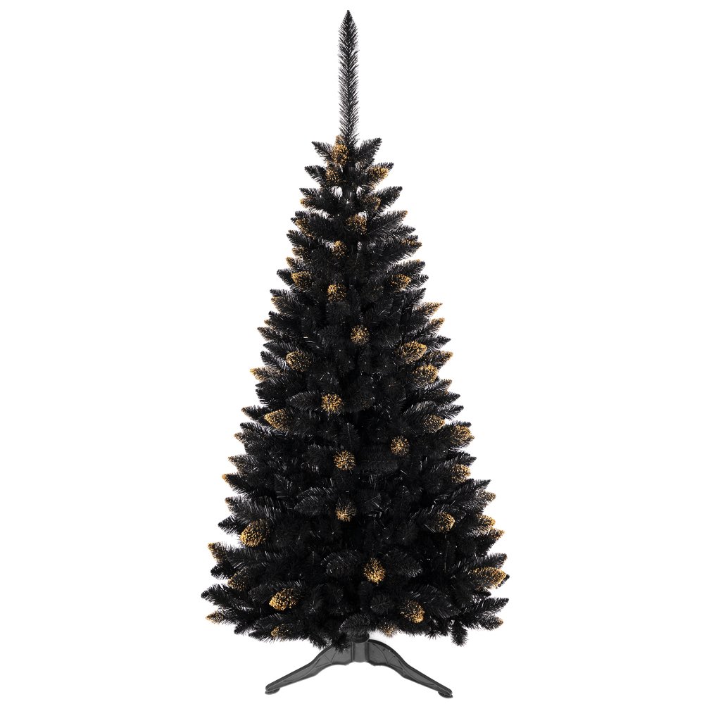 VEYLIN Decorazioni Natalizie Nere – 12 Fiocchi Di Neve Glitterati Per Albero Di Natale (Nero)