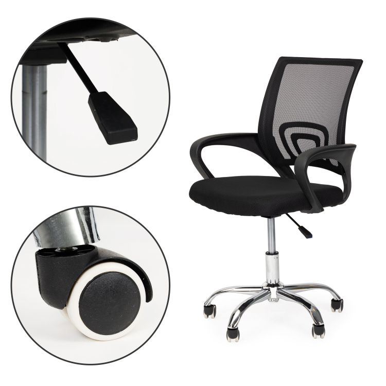 Ergonomikus irodai szék fekete színben, fém talppal