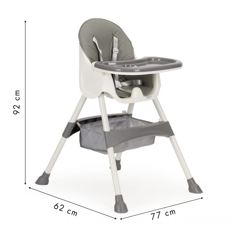 Sivi jedilni stol za otroke HC-823-GRAY