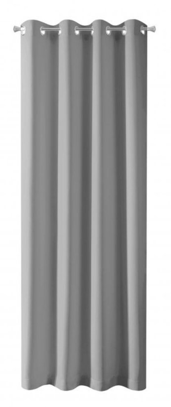 Dlhý záves na okná v sivej farbe