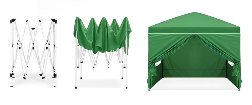 Tenda da giardino con 4 pareti 3x3 m
