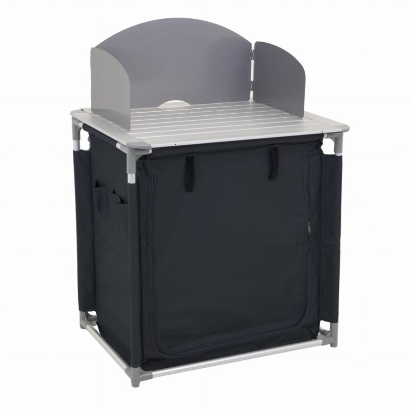 Praktische Campingküche mit Fächern 76 x 55 cm - schwarz