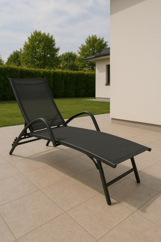 Skladacie záhradné ležadlo z hliníka - polohovateľné