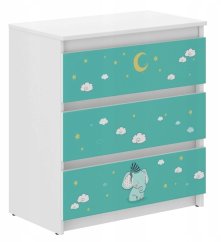Kommode für Kinderzimmer mit Elefant 76x40x70 cm