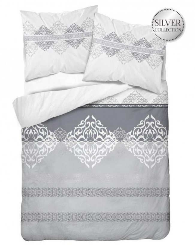 Sivé vzorované posteľné obliečky z bavlny