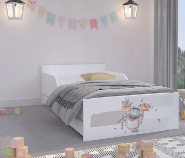 Rozkošná dětská postel 160 x 80 cm se zvířátky