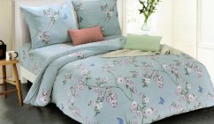 Belasé posteľné obliečky s kvetinovou potlačou 