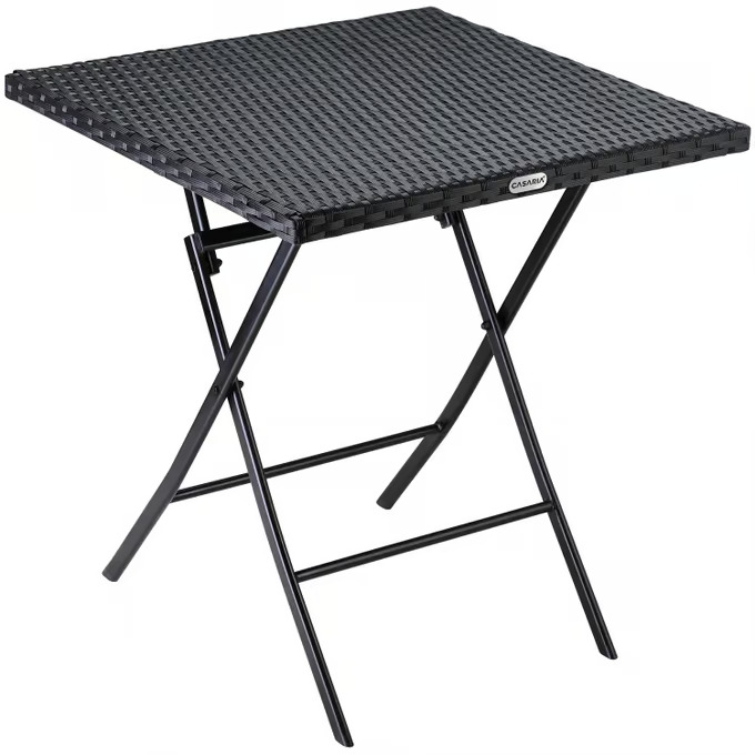 Masă grădină pliabilă din poliratan Rom cu cadru din oțel 75 × 65 × 65 cm