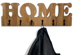 Dubový nástenný vešiak z masívu HOME – 50 x 16,5 cm