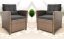 Set de două fotolii de grădină din technoratan SFS020-SC - maro + perne gri