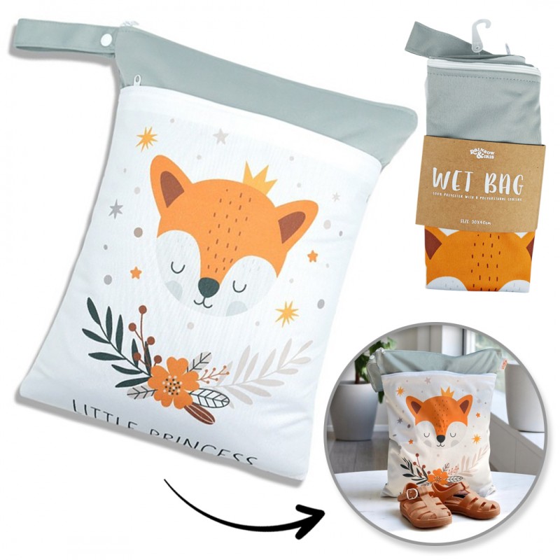 Nepremokavá taška do kočíka a škôlky 30x40 cm – vzor líška