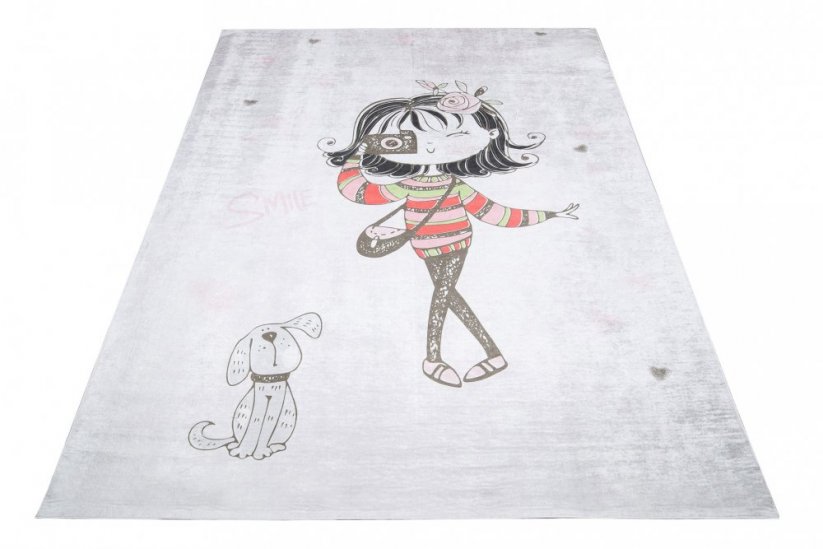 Dětský koberec do dívčího pokojíčku s paní a pejskem - Rozměr koberce: Šířka: 160 cm | Délka: 220 cm