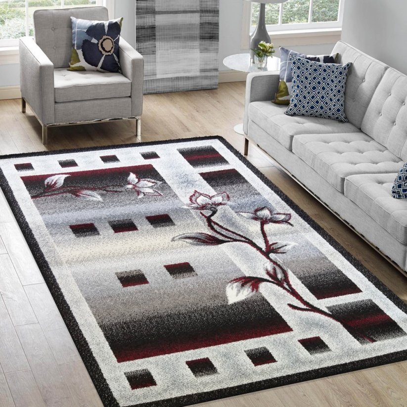 Moderní koberec do obývacího pokoje s motivem květin - Rozměr koberce: Šířka: 160 cm | Délka: 220 cm