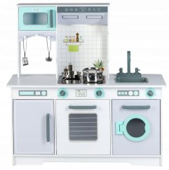 Bucătărie XXL din lemn cu mașină de spălat + accesorii Ecotoys