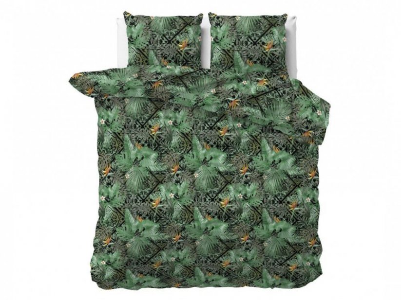 Zelené exotické posteľné obliečky Botanical 200 x 220 cm