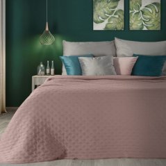 Cuvertură de pat roz mat