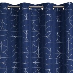 Eleganter Vorhang mit zartem Muster - blau