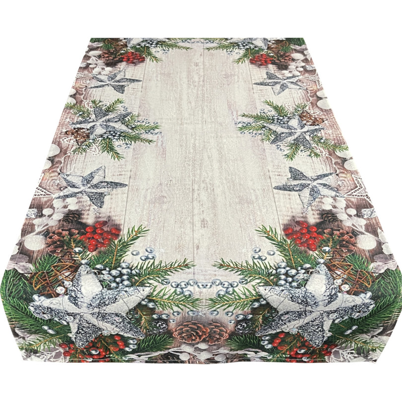 Farebný vianočný stolový bežec s potlačou 