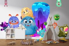 Barevná samolepka na zeď - veselá stvořeníčka