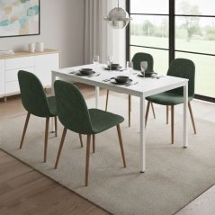 Konyhai asztal fehér márvány 120 x 60 cm - univerzális asztal 4-5 fő részére