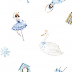 Karácsonyi függöny gyerekszobába egy kis balerina számára 150 x 240 cm