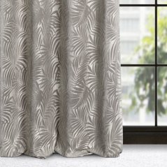 Dizajnový záves béžovej farby s prírodným motívom na kruhy 140 x 250 cm 