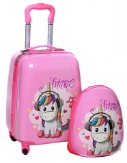 Valigia da viaggio per bambini con unicorno 31 l + zaino