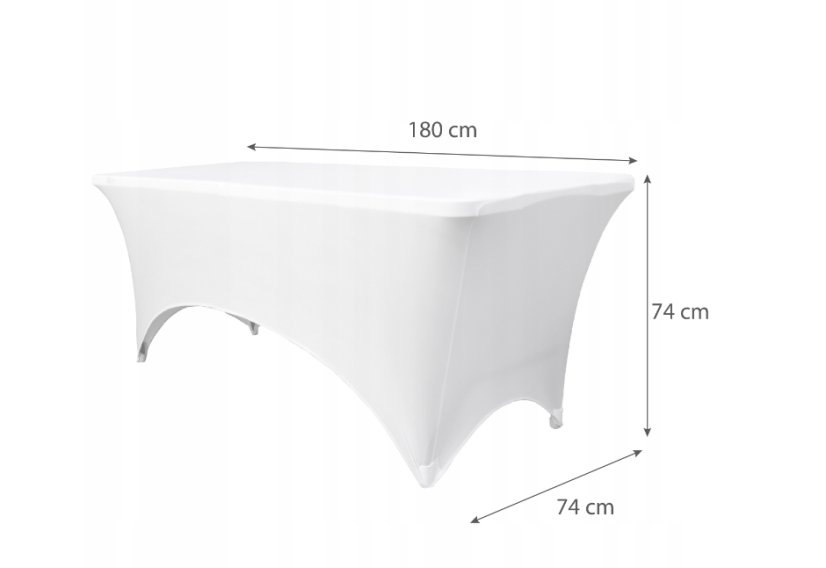 Fehér 180cm-es catering terítő