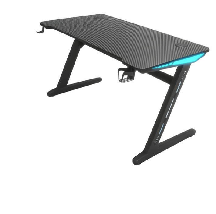 Gamingový stôl s RGB LED podsvietením čierny