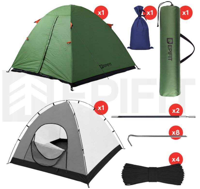 EPIFIT HORIZON 2.0, kamping šotor za 2 osebi – 205 x 150 x 120 cm