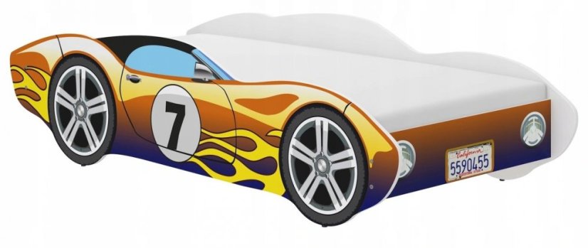 Okouzlující dětská postel 160 x 80 cm závodní auto