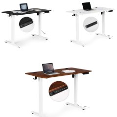 Tavolo da lavoro elettrico regolabile in altezza con gambe bianche - 120 x 60 cm
