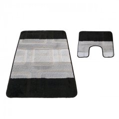 Set aus zwei Badezimmermatten schwarz