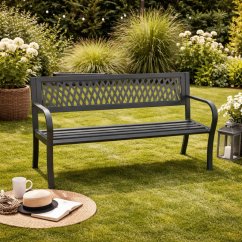 Hliníková záhradná lavička 125 x 53 x 77 cm