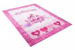 Mädchen-Teppich mit Schlossmotiv für Prinzessinnen