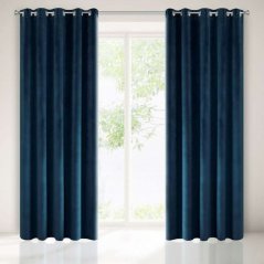 Temno modra zavesa v razkošnem dizajnu 140 x 250 cm