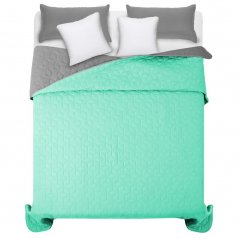 Hellgrüne Tagesdecke für Doppelbett mit Rautenmuster 220 x 240 cm