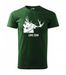 Poľovnícke tričko v zelenej farbe s ručiacim jeleňom