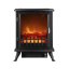 Caminetto elettrico nero freestanding con effetto fiamma - 900/1800 W